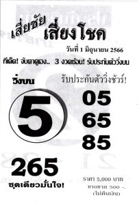 หวยเสี่ยชัยเสี่ยงโชค 1/6/66