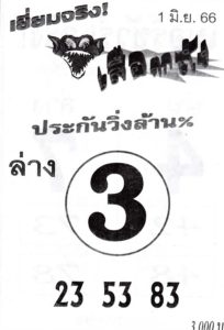 หวยเสือตกถัง 1/6/66
