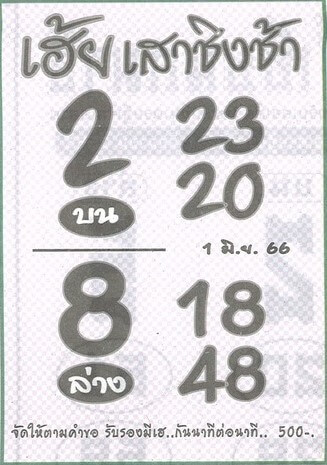 หวยเฮ้ยเสาชิงช้า 1/6/66