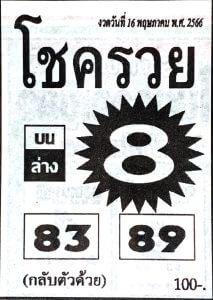 หวยโชครวย 16/5/66