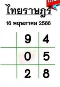หวยไทยราษฎร์ 16/5/66