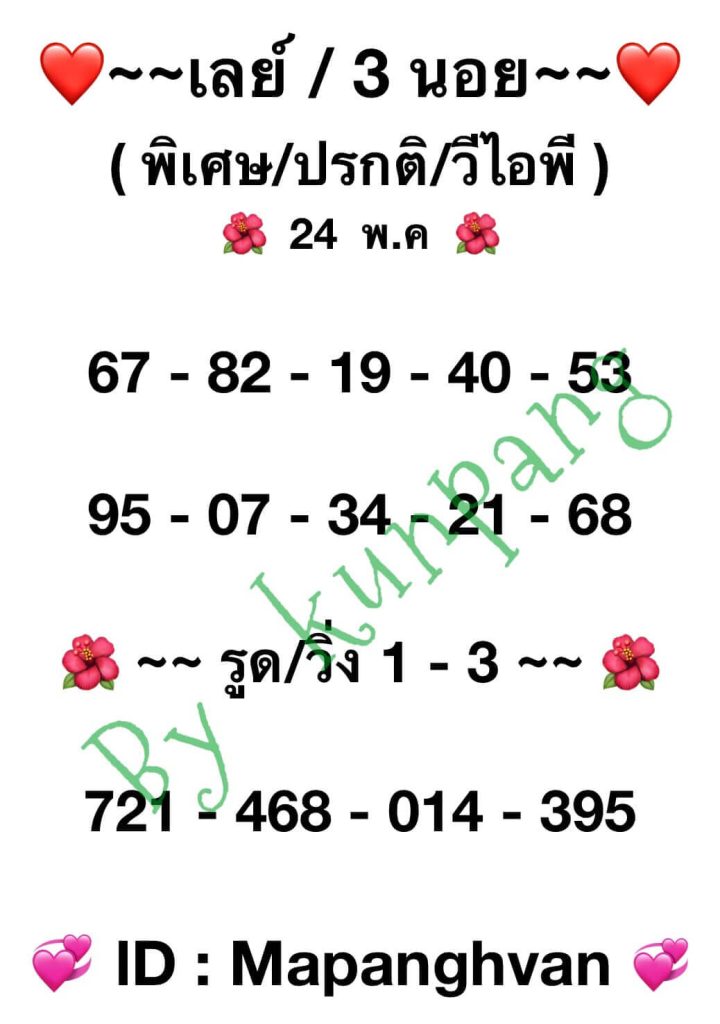 แนวทางหวยมาเลย์ 24/5/66 ชุดที่ 7