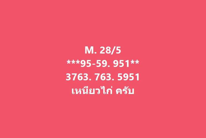 แนวทางหวยมาเลย์ 28/5/66 ชุดที่ 13