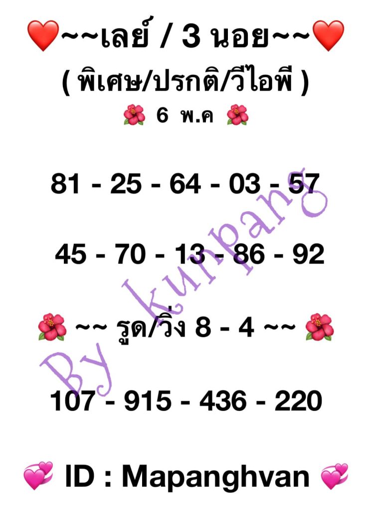 แนวทางหวยมาเลย์ 6/5/66 ชุดที่ 1