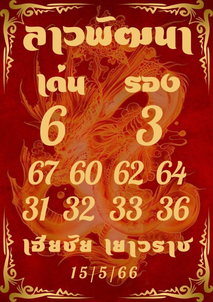 แนวทางหวยลาว 15/5/66 ชุดที่ 15