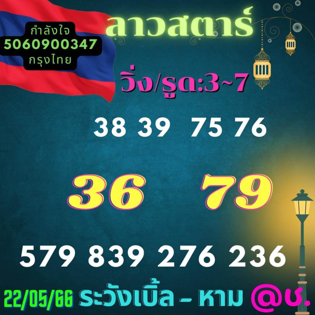 แนวทางหวยลาว 22/5/66 ชุดที่ 7