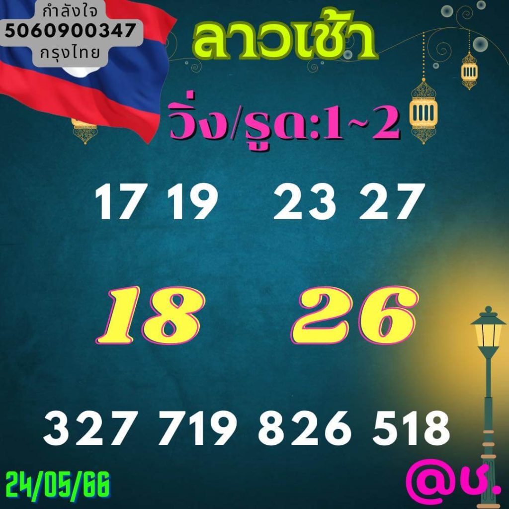 แนวทางหวยลาว 24/5/66 ชุดที่ 8