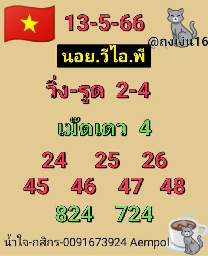 แนวทางหวยฮานอย 13/5/66 ชุดที่ 9