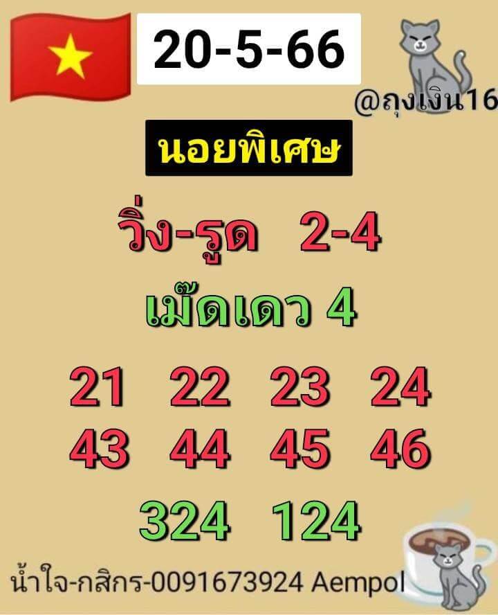 แนวทางหวยฮานอย 20/5/66 ชุดที่ 8