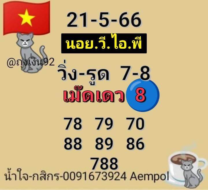 แนวทางหวยฮานอย 21/5/66 ชุดที่ 5