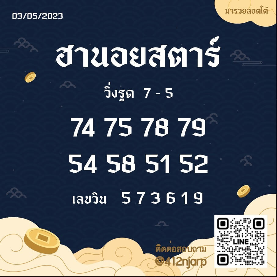 แนวทางหวยฮานอย 3/5/66 ชุดที่ 4