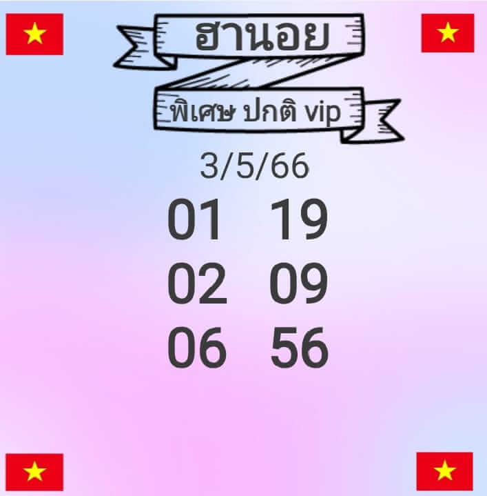 แนวทางหวยฮานอย 3/5/66 ชุดที่ 7