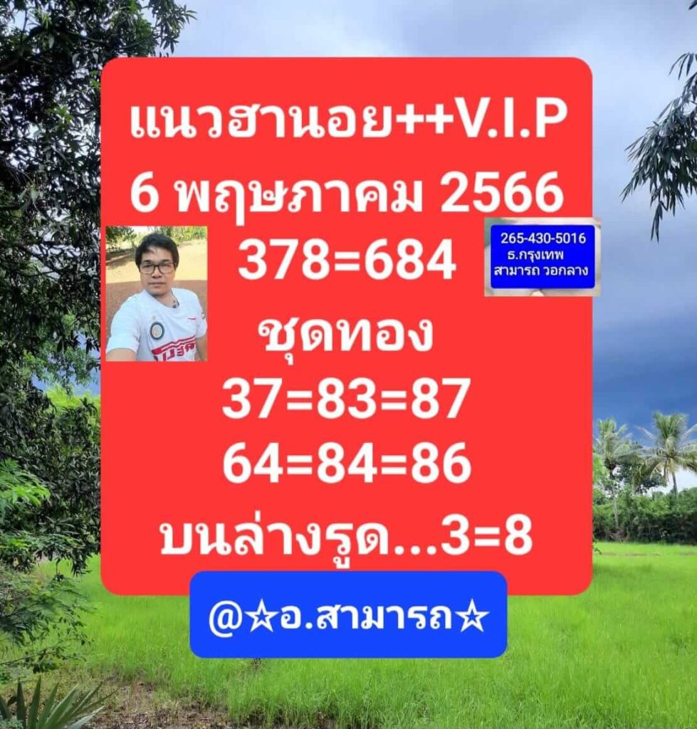 แนวทางหวยฮานอย 6/5/66 ชุดที่ 1