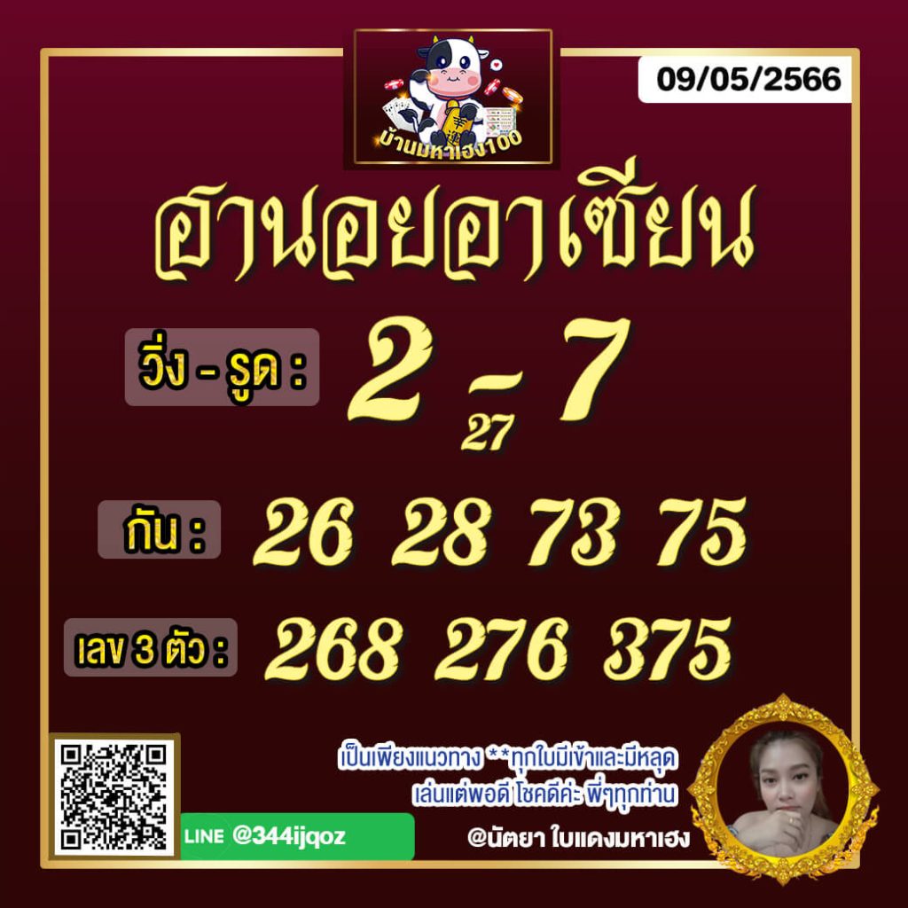 แนวทางหวยฮานอย 9/5/66 ชุดที่ 6