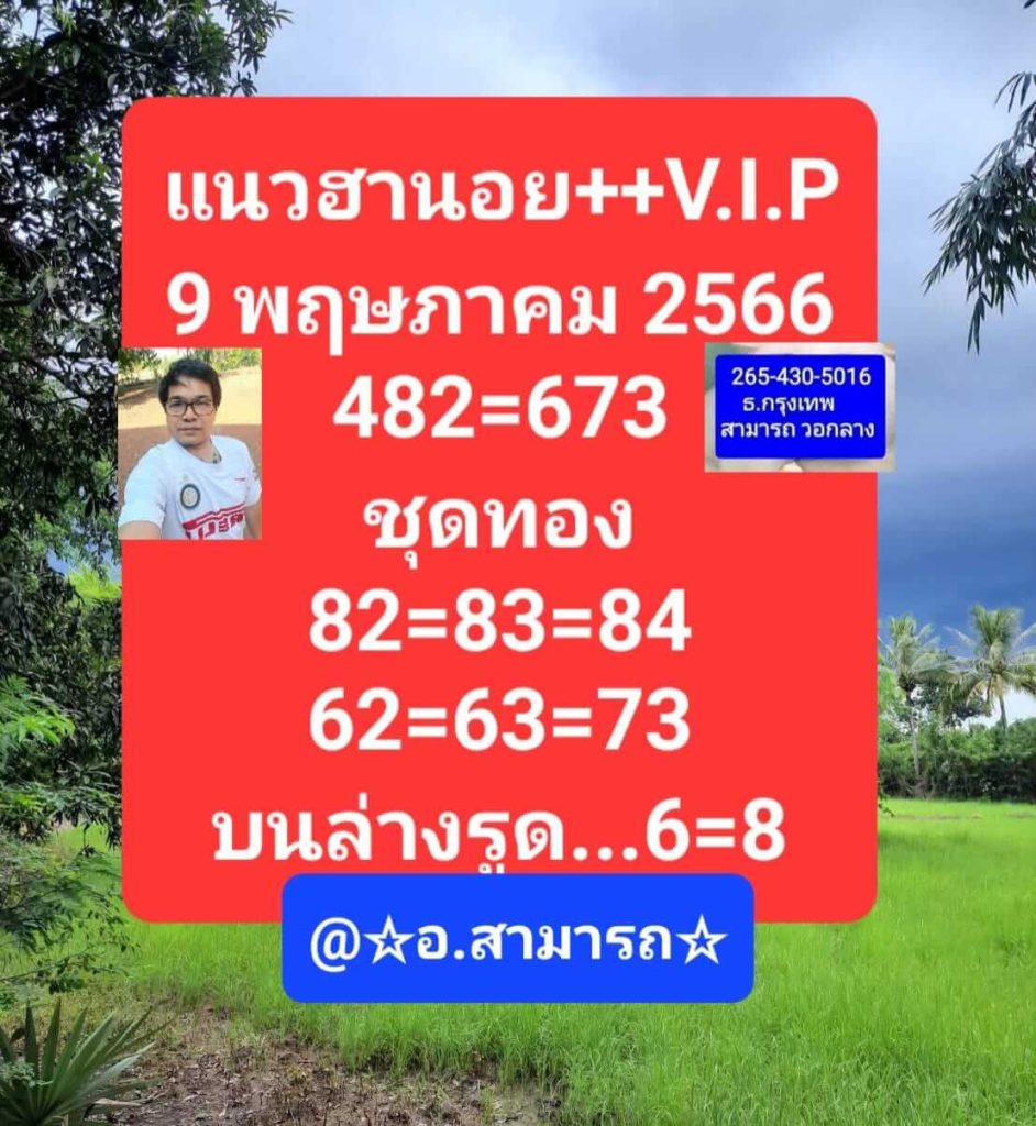 แนวทางหวยฮานอย 9/5/66 ชุดที่ 7