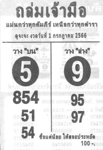 หวยถล่มเจ้ามือ 1/7/66