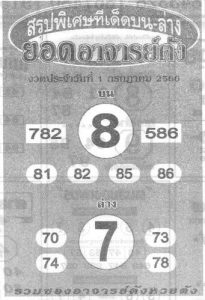 หวยยอดอาจารย์ดัง 1/7/66