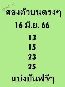 หวยสองตัวบนตรงๆ 16/6/66