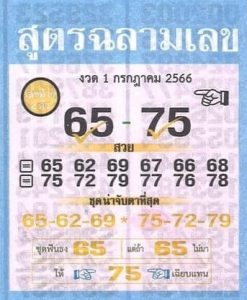 หวยสูตรฉลามเลข 1/7/66