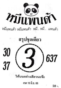 หวยหมีแพนด้า 16/6/66