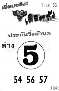 หวยเสือตกถัง 1/7/66