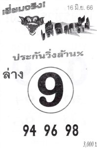 หวยเสือตกถัง 16/6/66