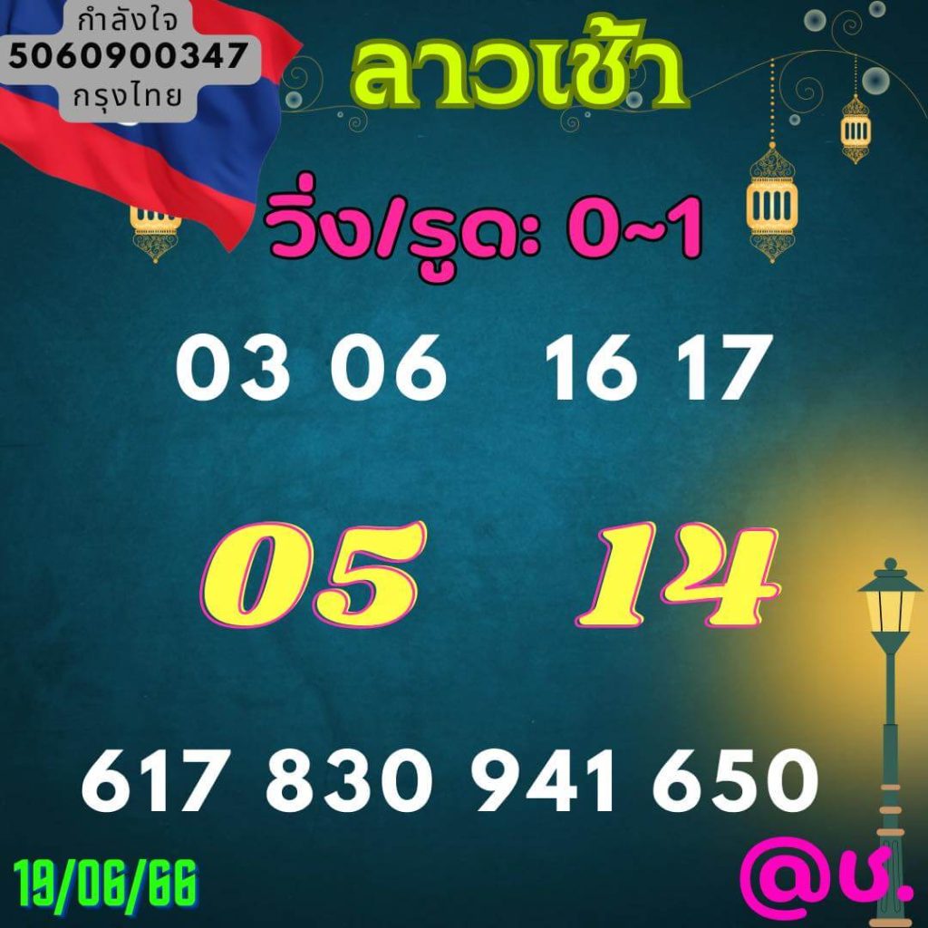 แนวทางหวยลาว 19/6/66 ชุดที่ 7