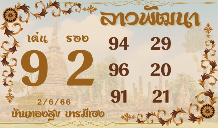 แนวทางหวยลาว 2/6/66 ชุดที่ 2