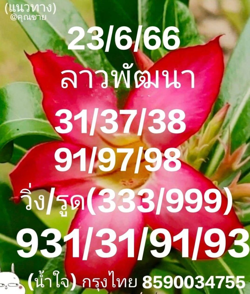 แนวทางหวยลาว 23/6/66 ชุดที่ 4