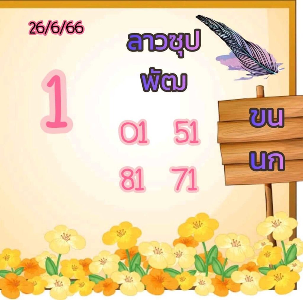 แนวทางหวยลาว 26/6/66 ชุดที่ 15