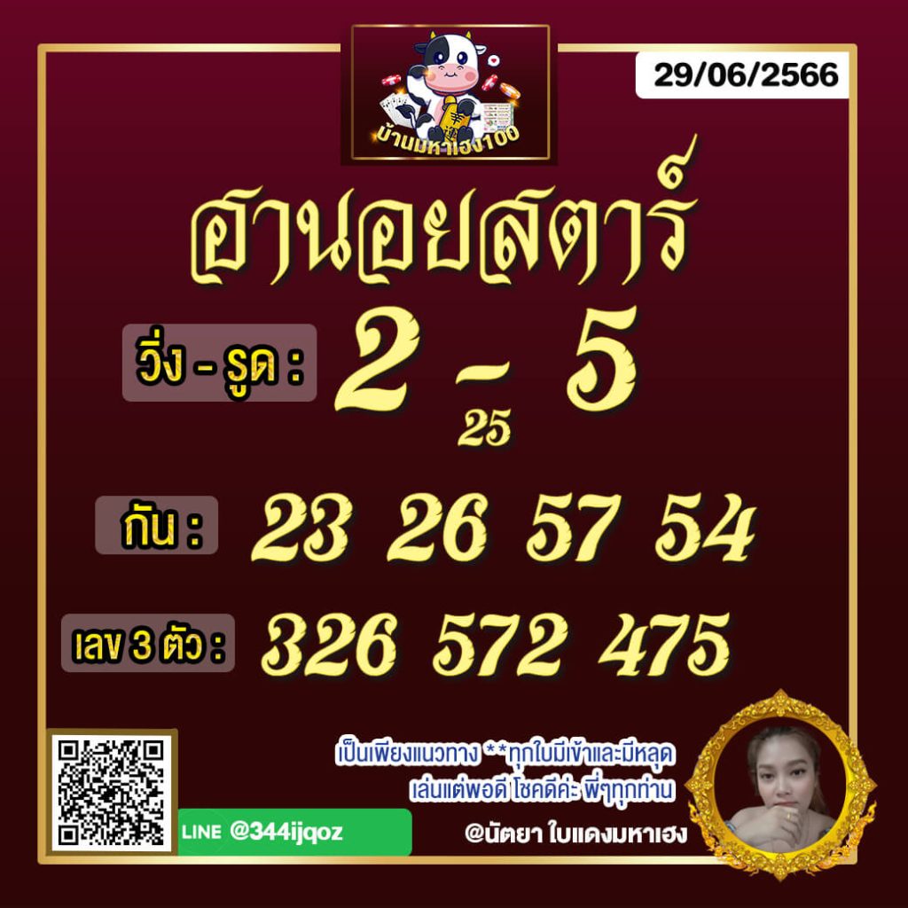 แนวทางหวยฮานอย 29/6/66 ชุดที่ 13