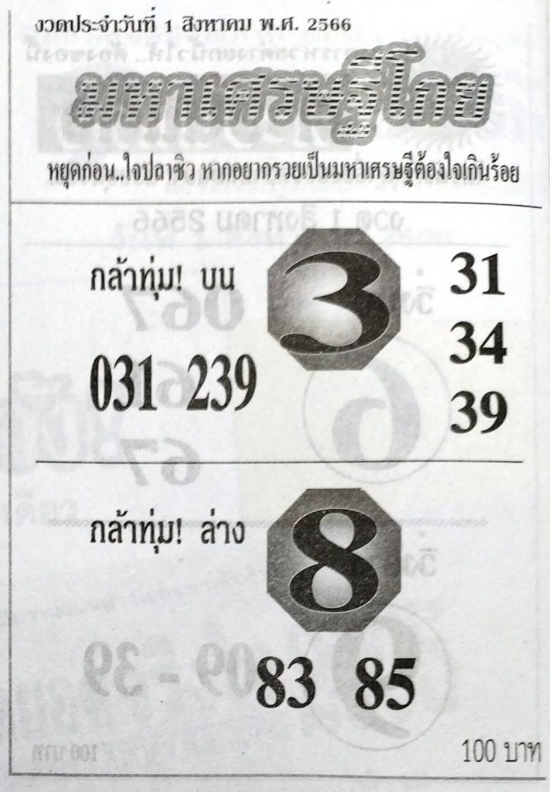 หวยมหาเศรษฐีโกย 16/10/66 หวยเลขชุดดังที่เคยทำสถิติแม่นยำมากมาย หวยมหาเศรษฐีโกย 16/10/66 หวยเลขชุดดังที่เคยทำสถิติแม่นยำมากมาย