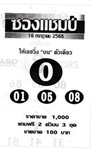 หวยซองแชมป์ 16/7/66