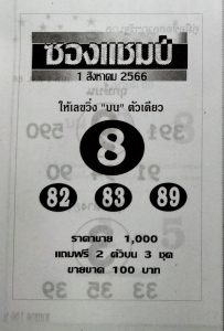 หวยซองแชมป์ 31/7/66