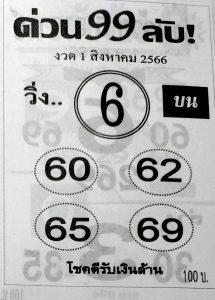 หวยด่วน99ลับ 31/7/66