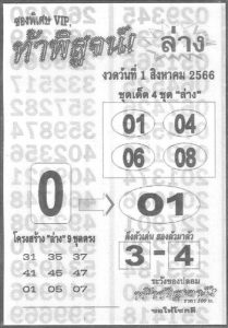 หวยท้าพิสูจน์ล่าง 31/7/66