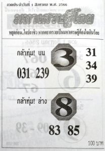 หวยมหาเศรษฐีโกย 31/7/66