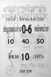 หวยมาแน่ๆหน่วยล่าง 31/7/66