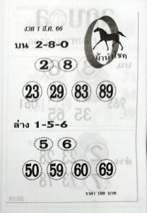 หวยม้านำโชค 31/7/66