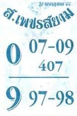 หวยส.เพชรสยาม 31/7/66