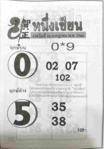 หวยหนึ่งเซียน 16/7/66