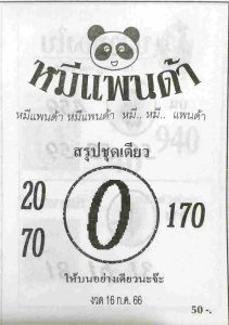 หวยหมีแพนด้า 16/7/66