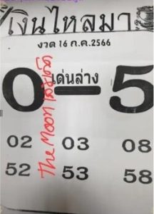 หวยเงินไหลมา 16/7/66