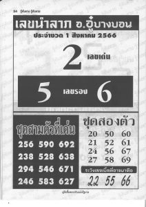 เลขนำลาภอาจารย์อู๋บางบอน 31/7/66
