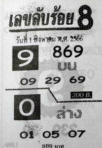 เลขลับร้อย8 31/7/66