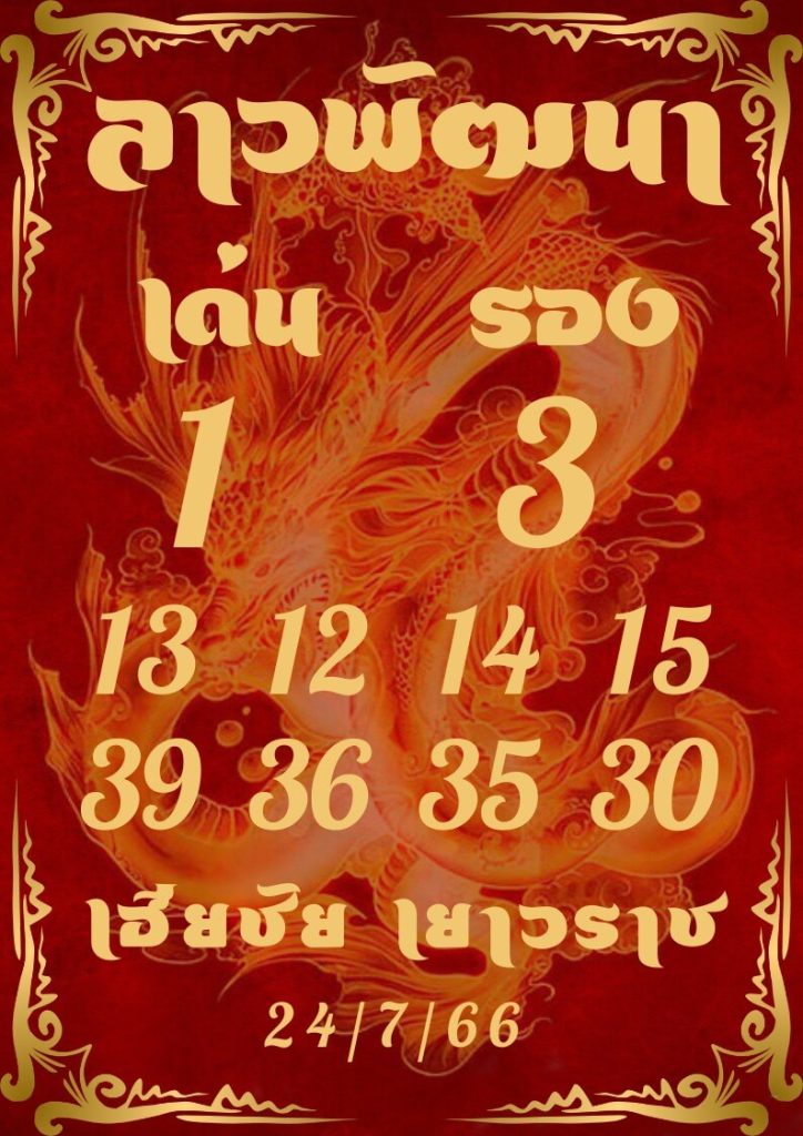 แนวทางหวยลาว 24/7/66 ชุดที่ 16