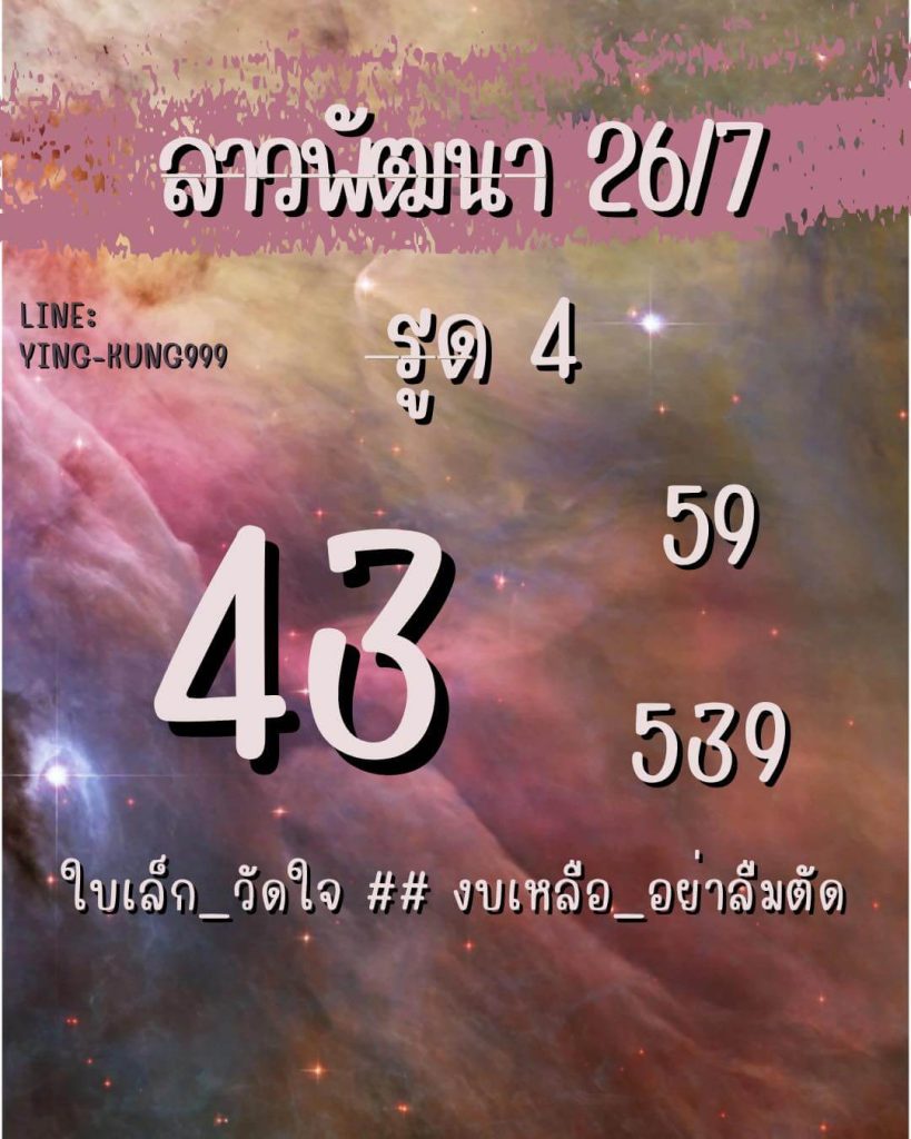 แนวทางหวยลาว 26/7/66 ชุดที่ 6