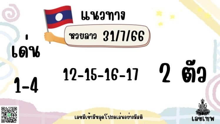 แนวทางหวยลาว 31/7/66 ชุดที่ 6