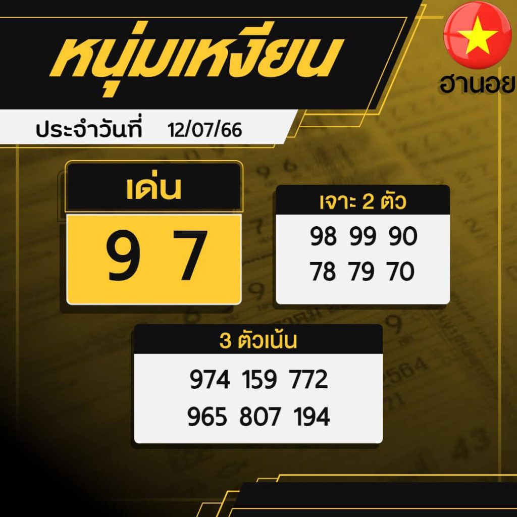 แนวทางหวยฮานอย 12/7/66 ชุดที่ 2