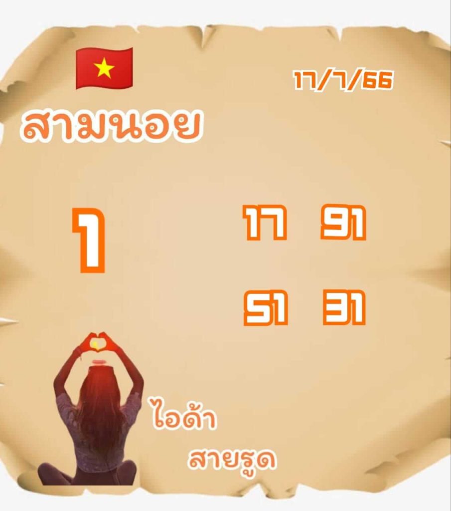 แนวทางหวยฮานอย 17/7/66 ชุดที่ 10